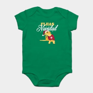 Feliz Navidad Fleas Navidad Yellow Lab Puppy Christmas Baby Bodysuit